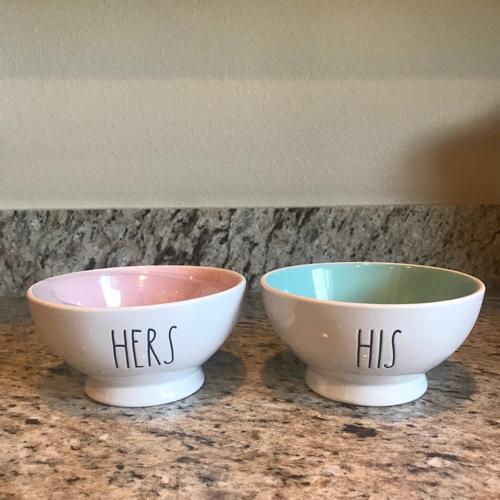 NEW-Set of two Rae Dunn His & Hers Bowls